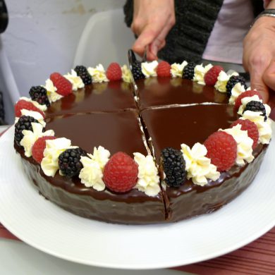 Tarta de pan bimbo, chocolate y queso mascarpone