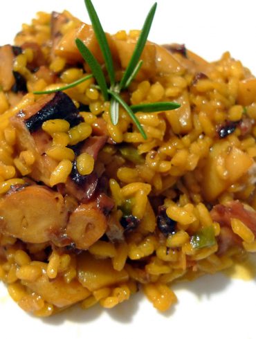 Arroz con sepia y pulpo