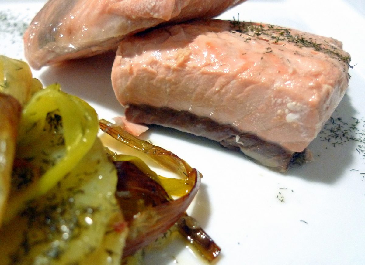 Salmon confitado