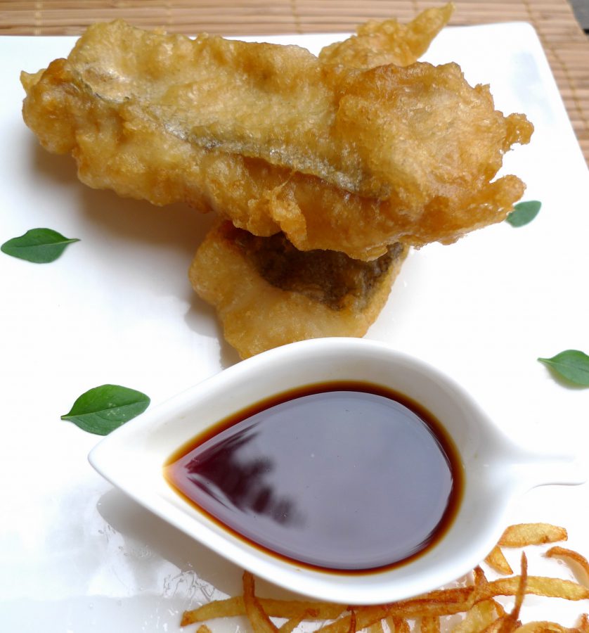 merluza en tempura con salsa Teriyaki