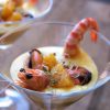 Gazpacho de mandarina con mejillones y langostinos 4