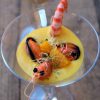 Gazpacho de mandarina con mejillones y langostinos 7