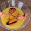 Gazpacho de mandarina con mejillones y langostinos 9