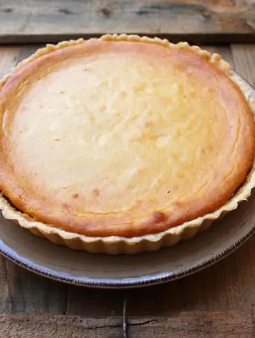 Tarta de almendra, queso y mango 1
