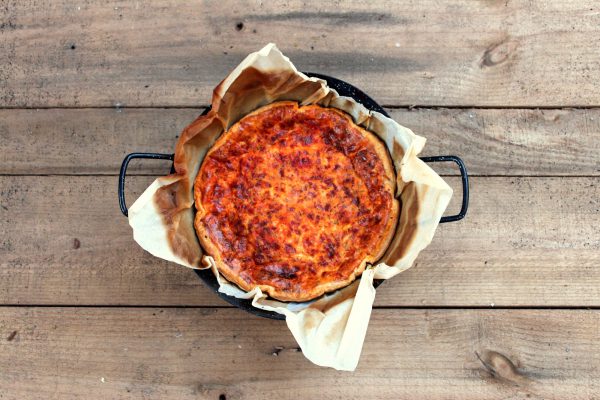 Receta de quiche de sobrasada y orejones