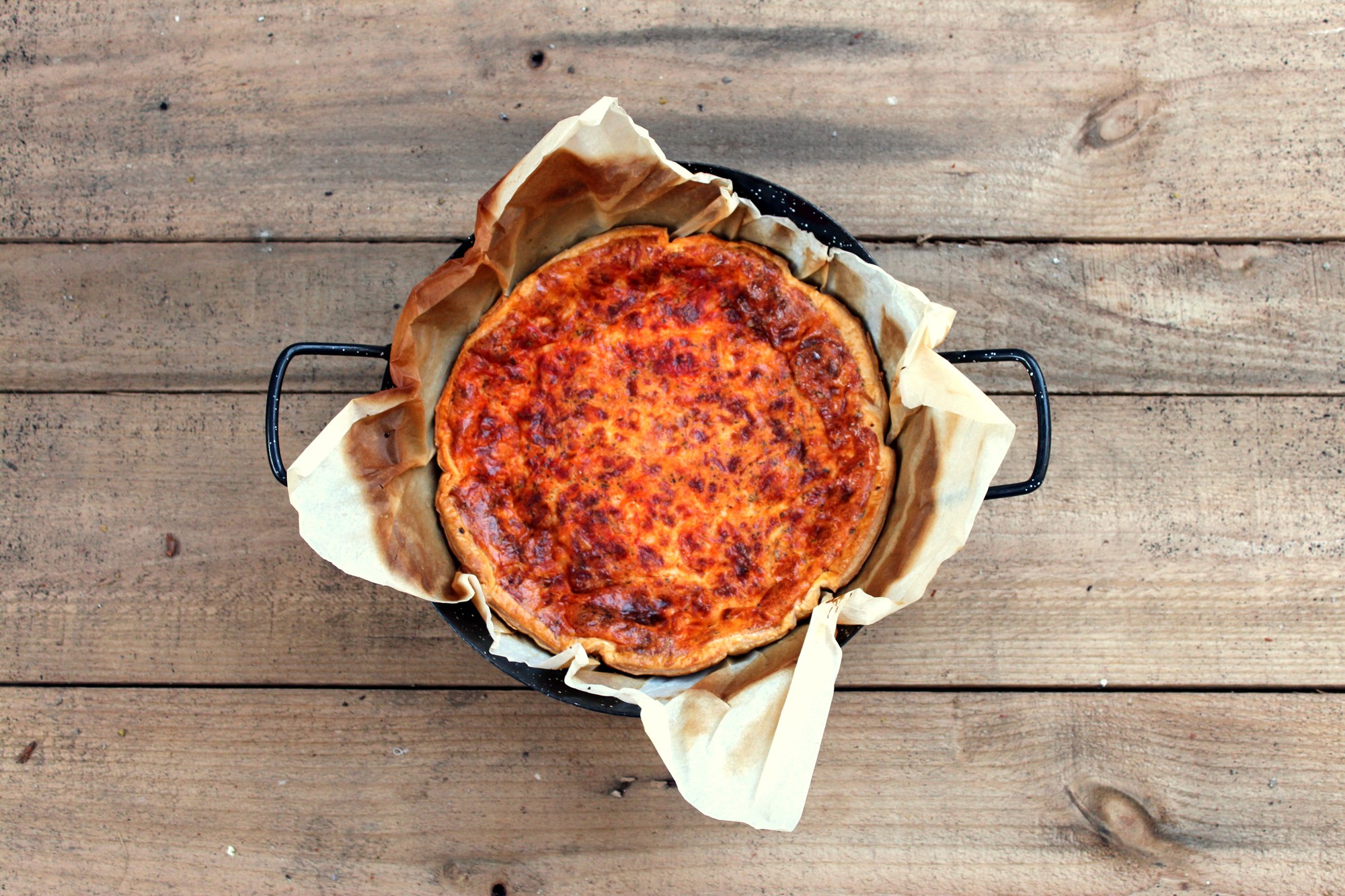 Quiché de sobrasada y orejones