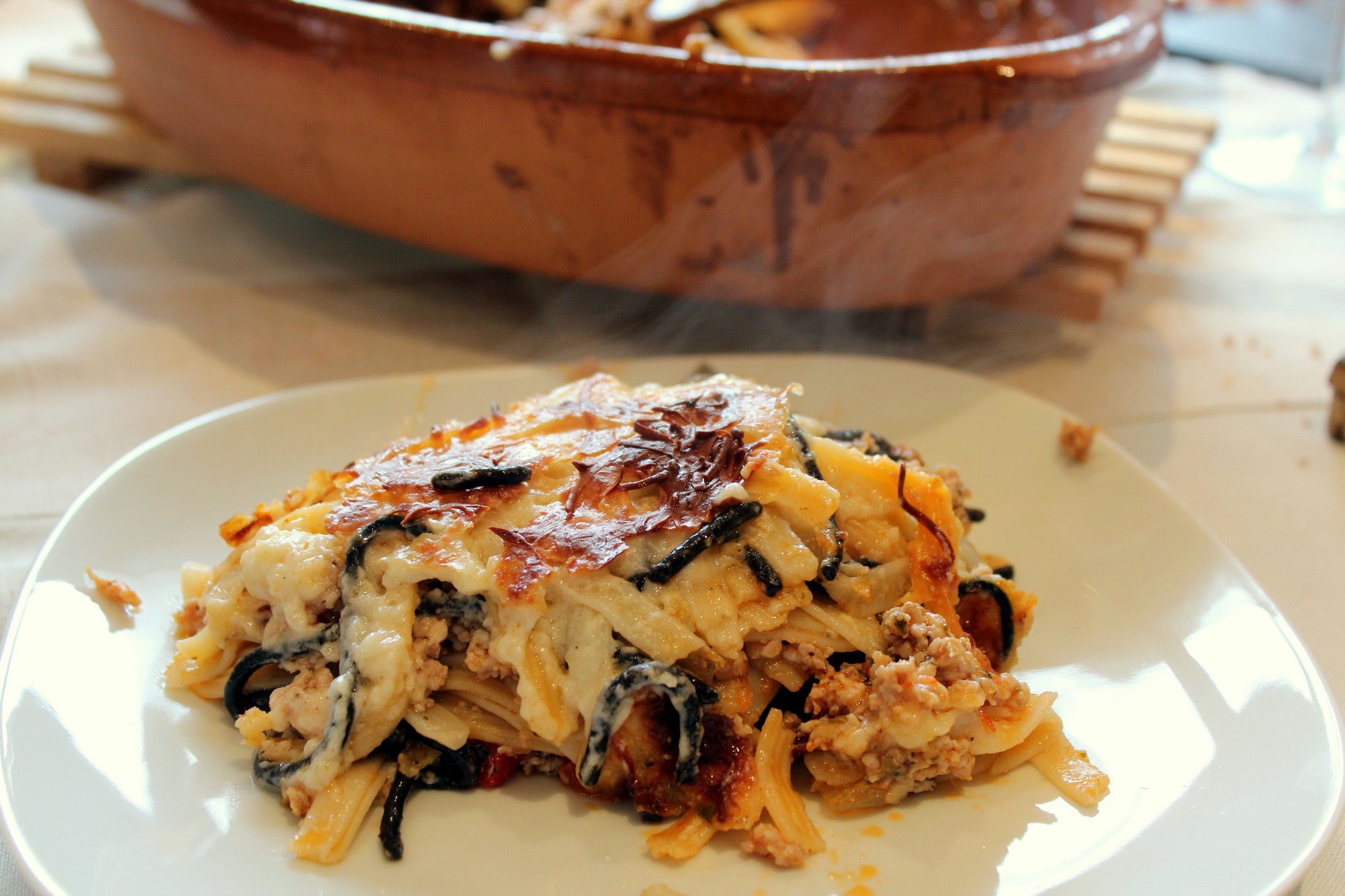 Pastel de espaguetis y carne