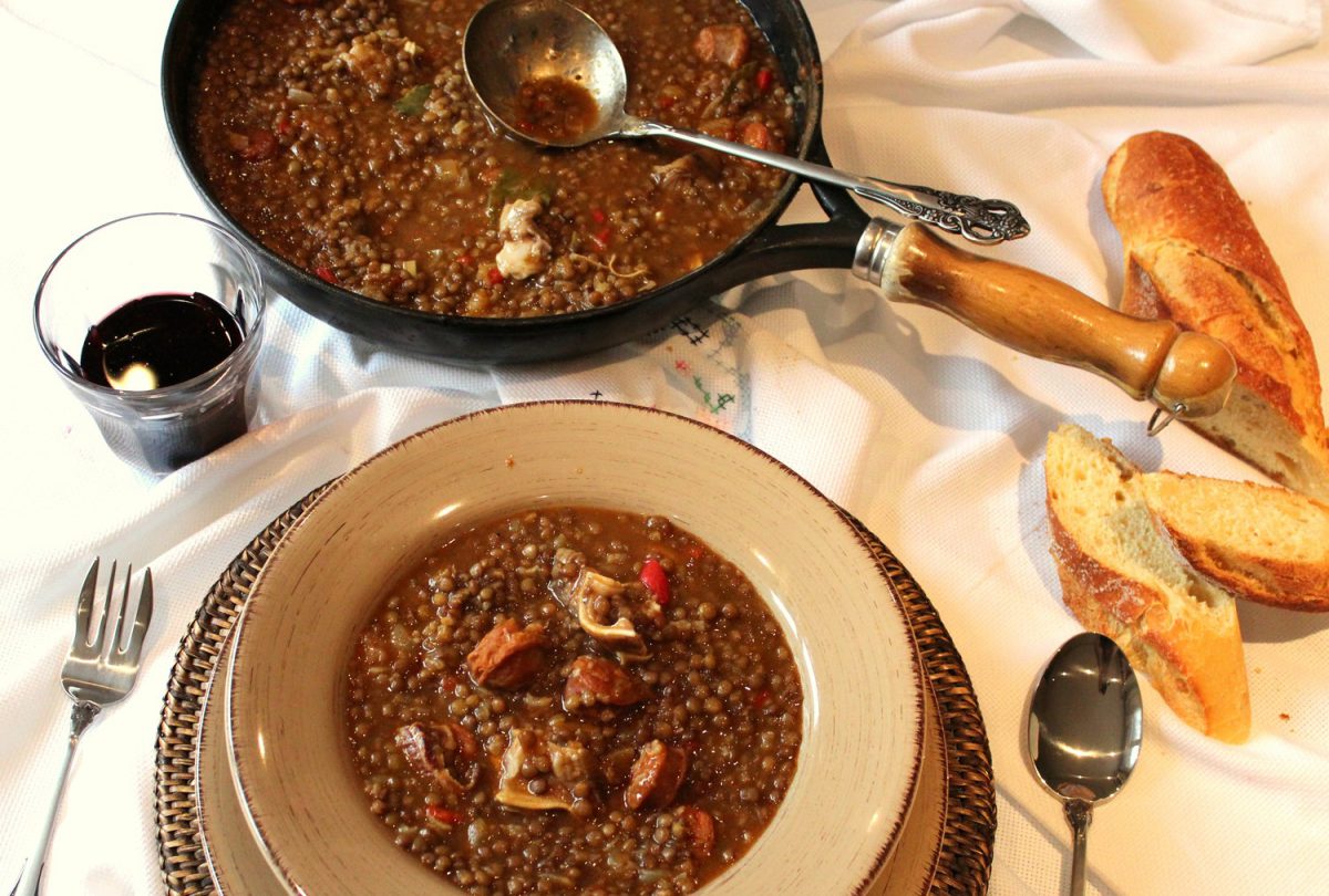 Receta tradicional de lentejas con chorizo