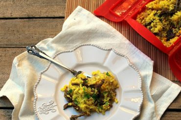 arroz con ternera en estuche de vapor de Lekue