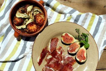 Verduras al horno con jamón y brevas 2