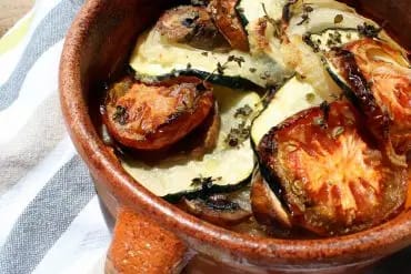 Verduras al horno con jamón y brevas 4