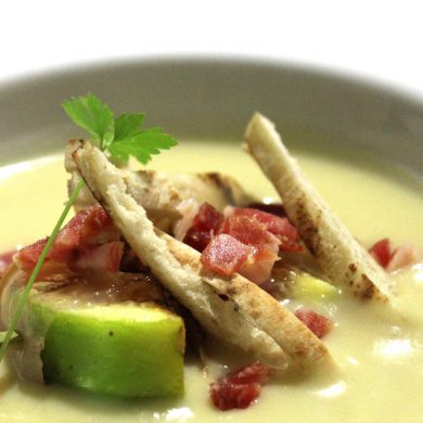 Vichyssoise con brevas y jamon-3