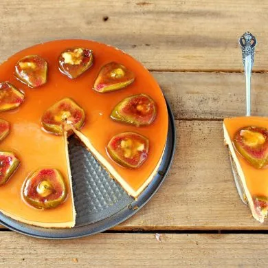 Tarta de queso con brevas