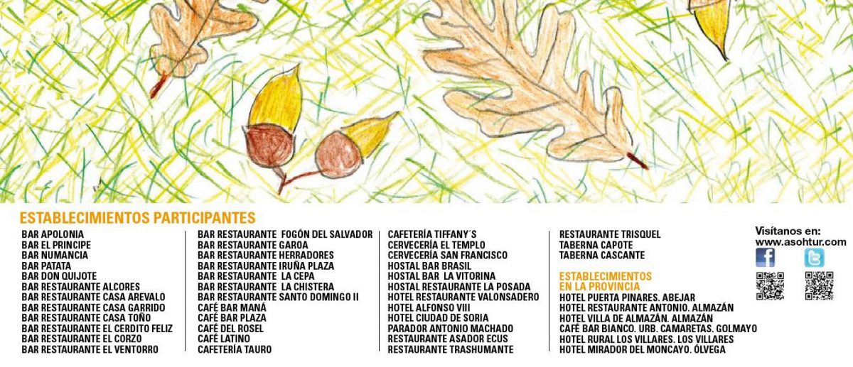 establecimientos participantes V Semana de la tapa micologica de soria