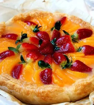 Tarta de hojaldre con frutas