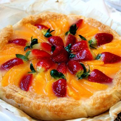Tarta de hojaldre con frutas