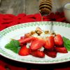 fresas con requeson y miel
