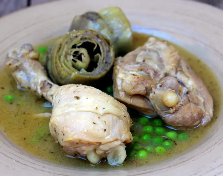 pollo con alcachofas pollo con alcachofas