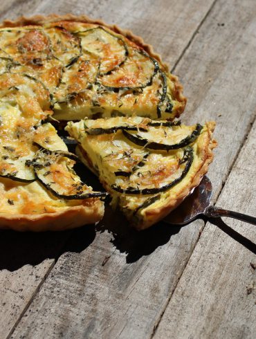 Tarta de calabacines y espárragos