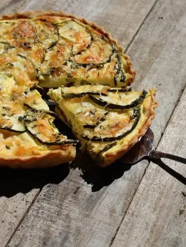 Tarta de calabacines y espárragos