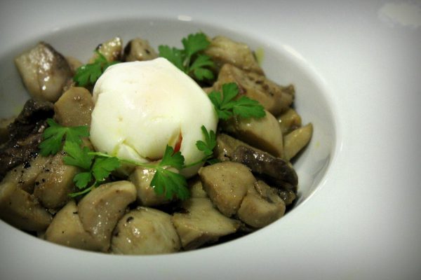 Salteado de boletus con huevo