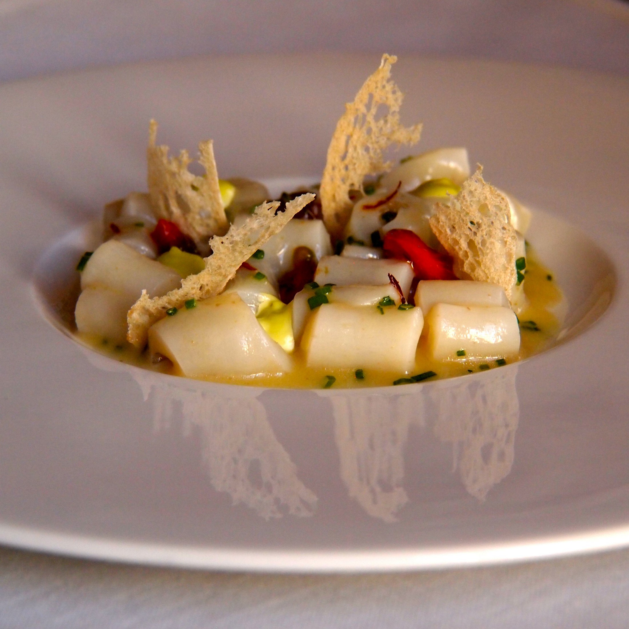 Callos de bacalao al Pil pil de aceite