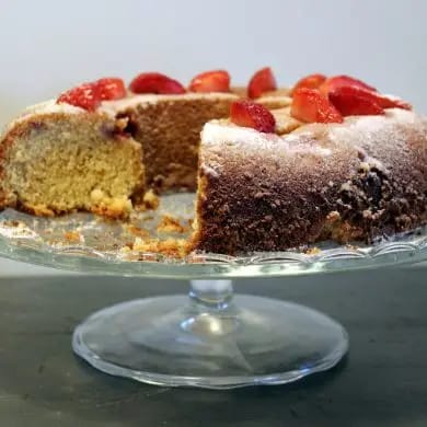 Bizcocho de yogur y fresas, en Thermomix