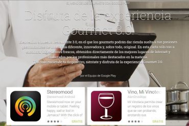 Menú del Gourmet 3.0 en Google Play