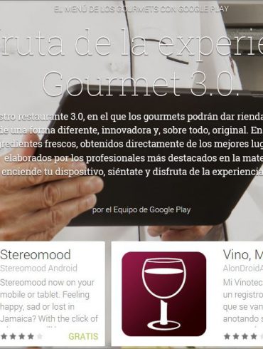 Menú del Gourmet 3.0 en Google Play
