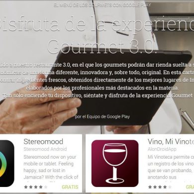 Menú del Gourmet 3.0 en Google Play