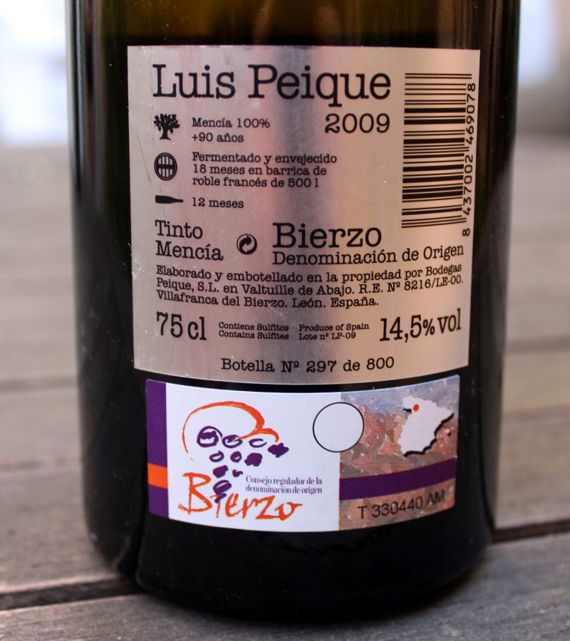 Vino Bierzo Luis Peique