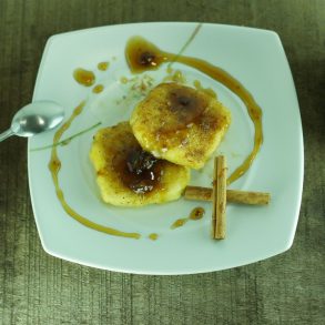 Leche Frita al Pedro Ximenez con pasas