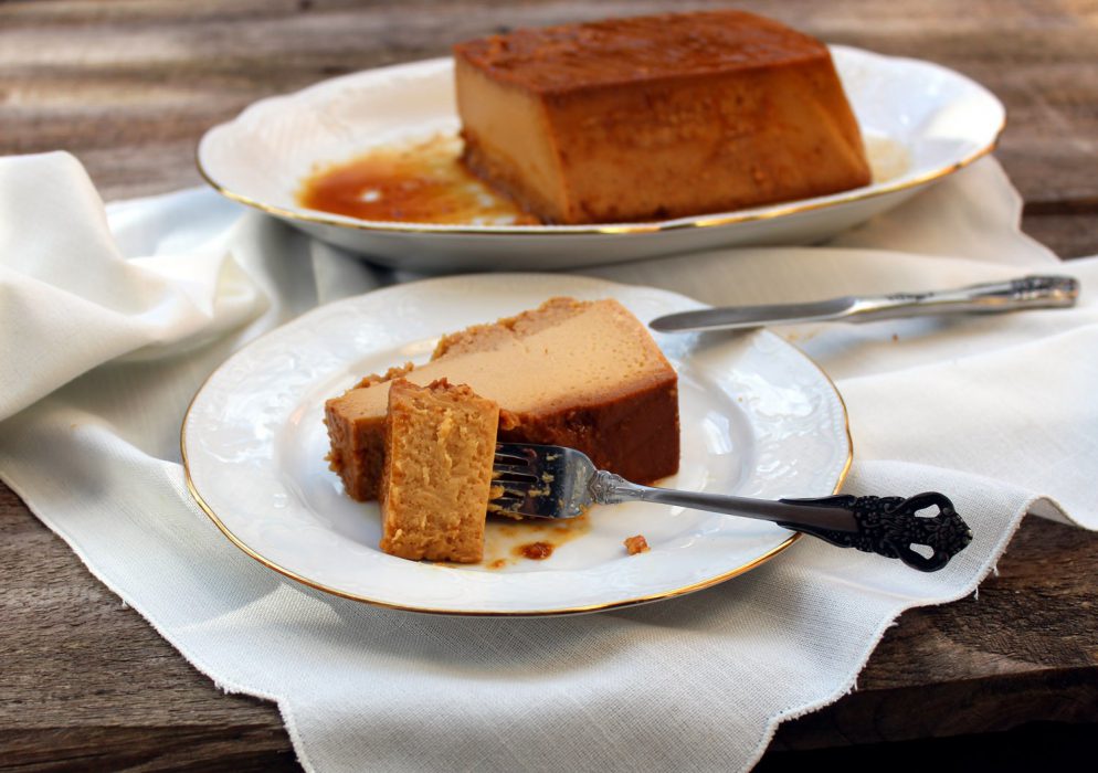 Flan de Turrón sin lactosa