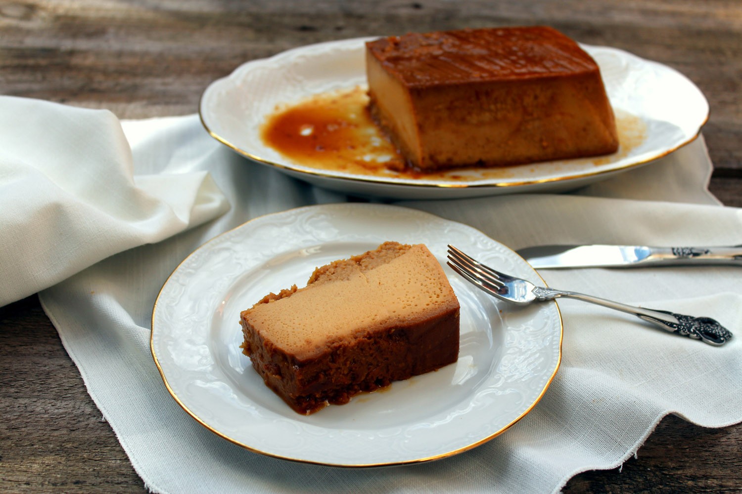 Flan de Turrón sin lactosa, sano y delicioso