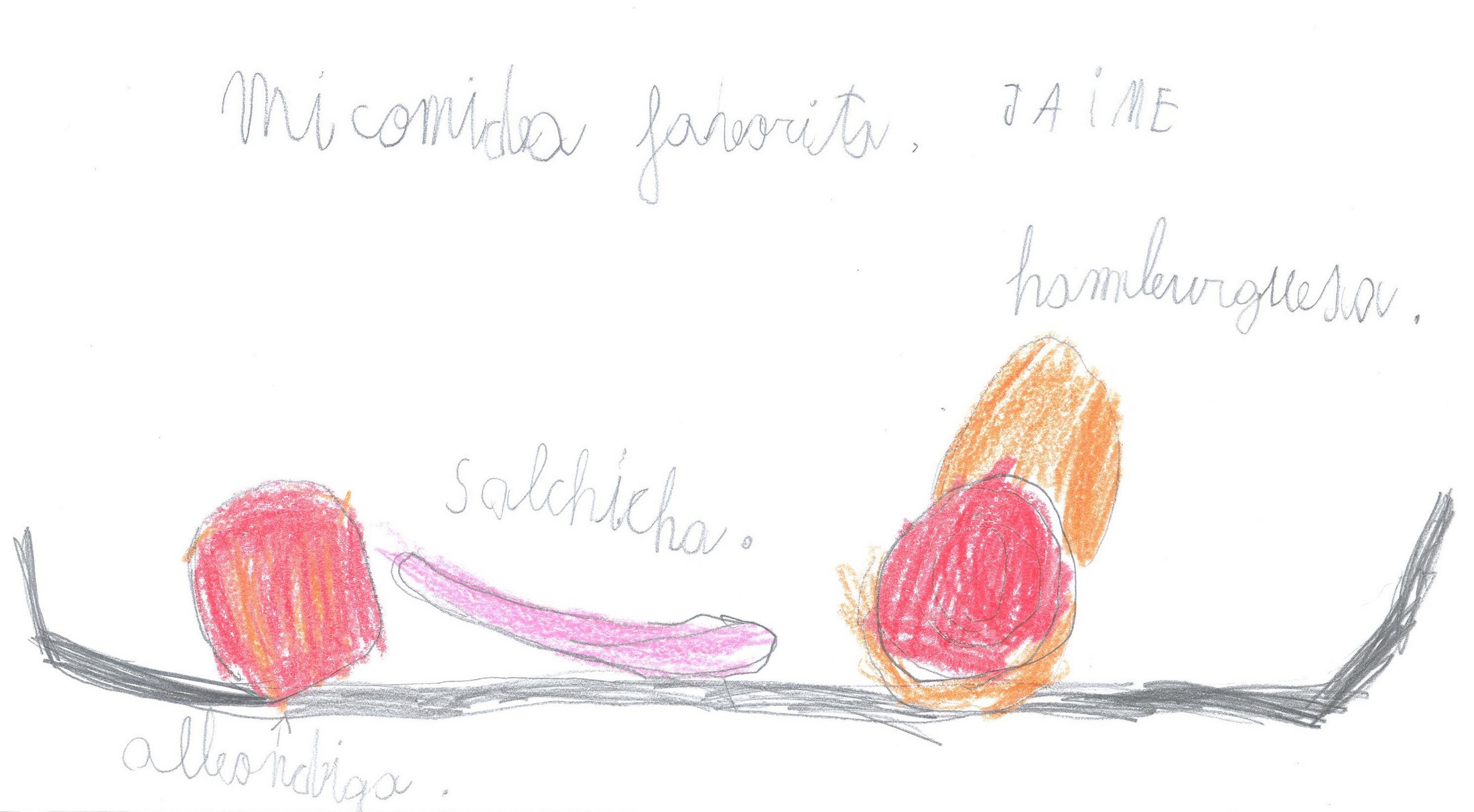 La comida que imagina Jaime (5 años)