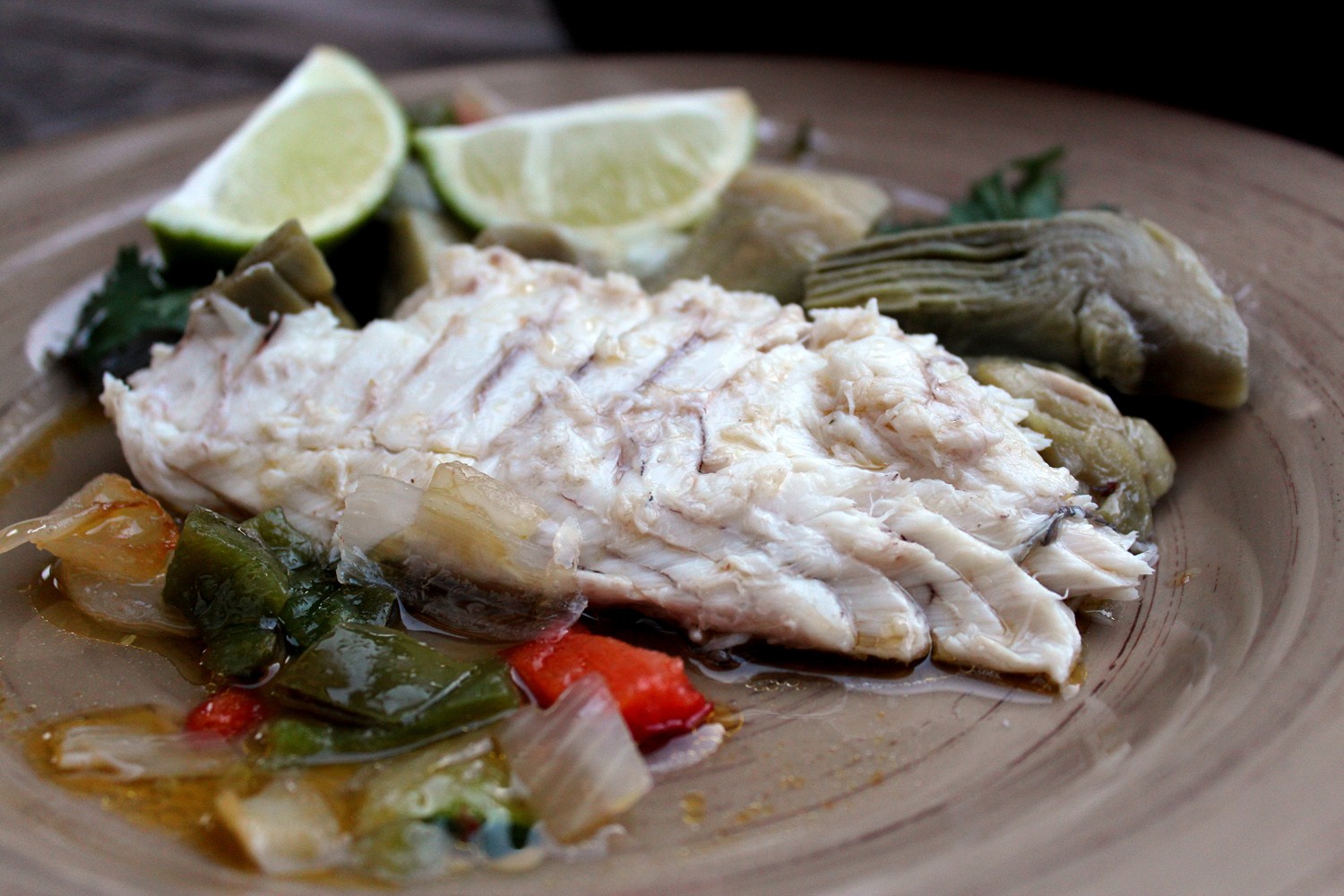 Filete de Sama al horno con verduras