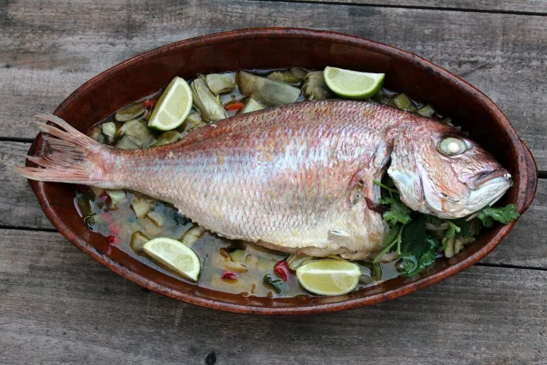 sama al horno con verduras