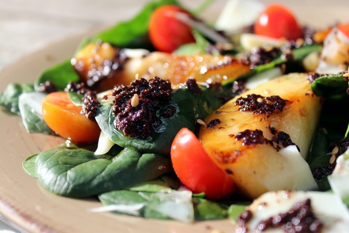 Ensalada de espinacas con pera