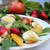 Ensalada de espinacas y queso de cabra con castañas