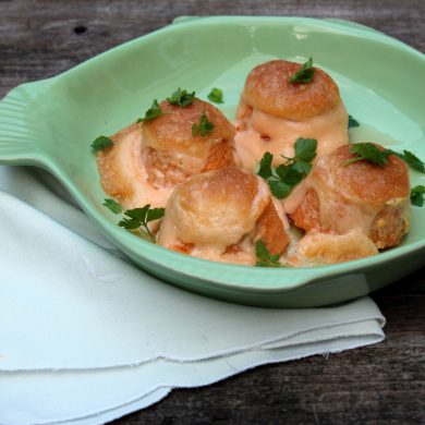 Pastel de merluza y langostinos