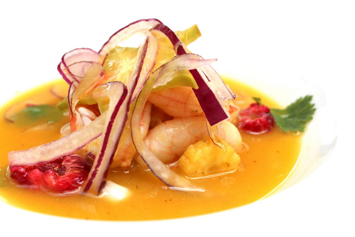 Cebiche de gambas y fruta - el invernadero - Rodrigo de la Calle - El Invernadero