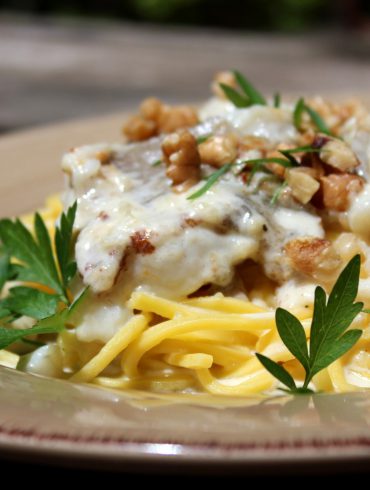 Espaguetis con lenguado a la crema de nueces 3