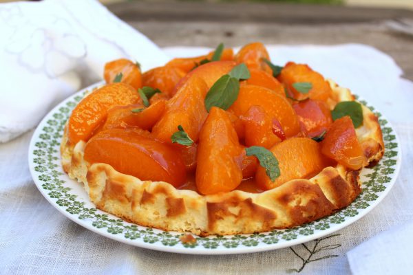 Tarta de queso y albaricoques