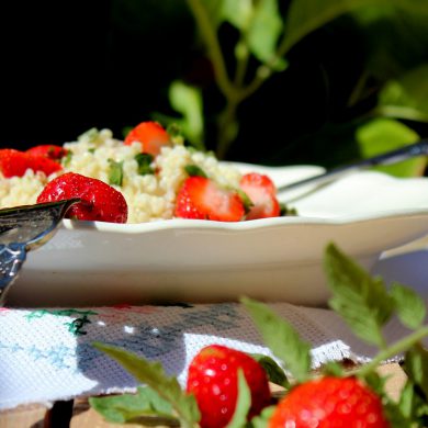 Ensalada de Mijo con fresas y cherrys