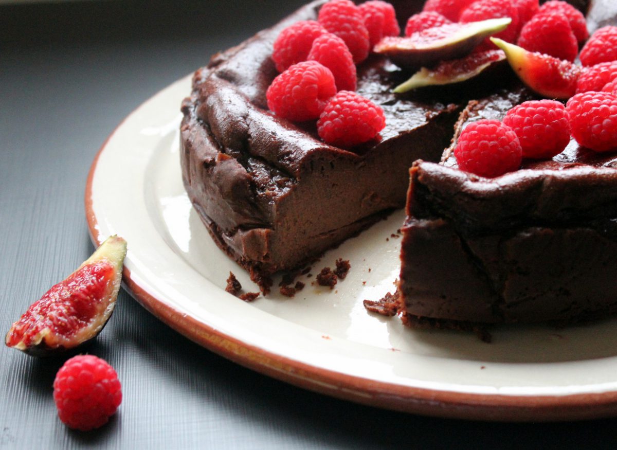 Tarta de queso y chocolate