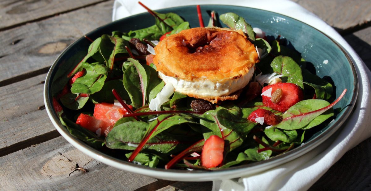 Ensalada de queso de cabra a la plancha