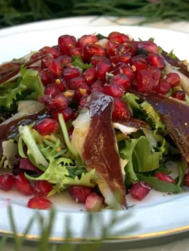 ensalada de jamon de pato con granada 1