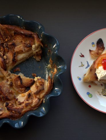 Pudin de Roscón de Reyes con manzanas reinetas