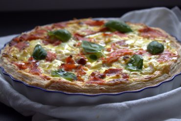 quiche de verduras y salmón