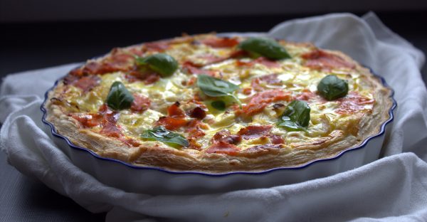 Quiché de verduras y salmón ahumado